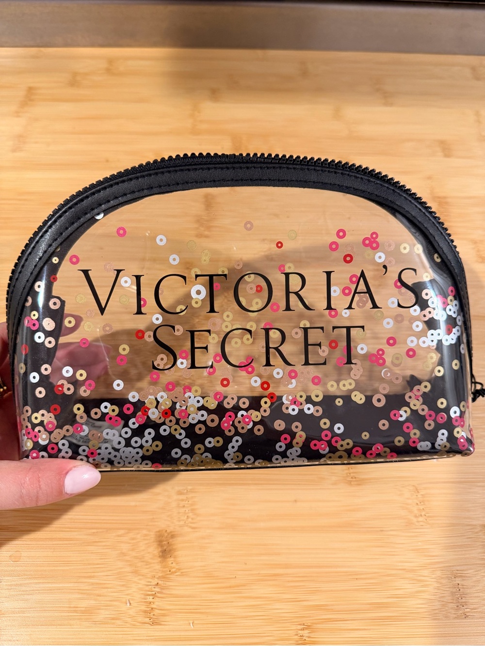 Victoria's Secret Clear Cosmetic Pouch - Black Trim